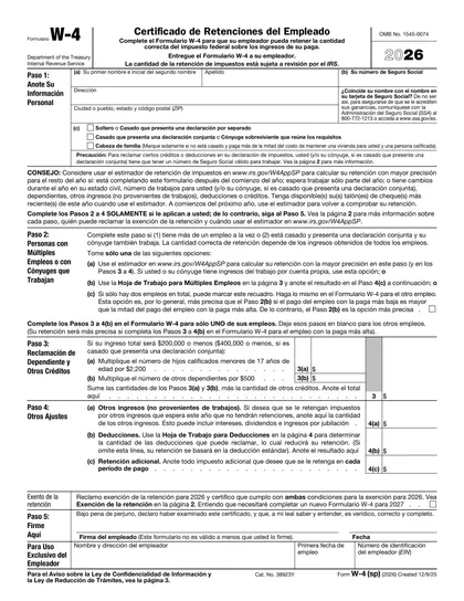 w-4-spanish form