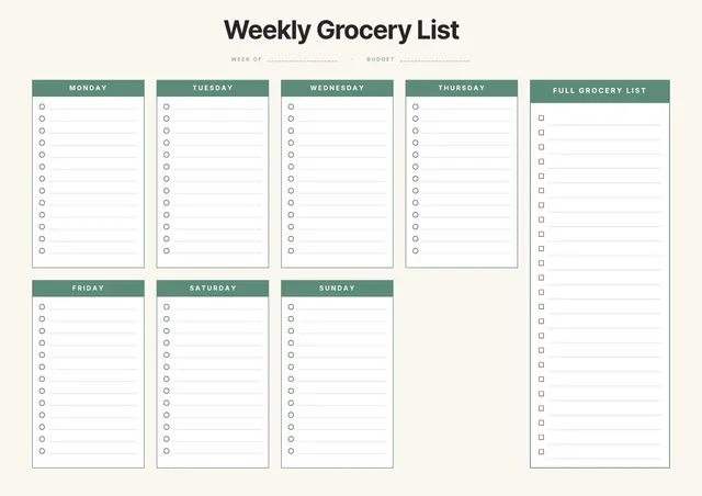 weekly-grocery-list form