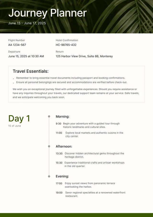 weekly-itinerary form