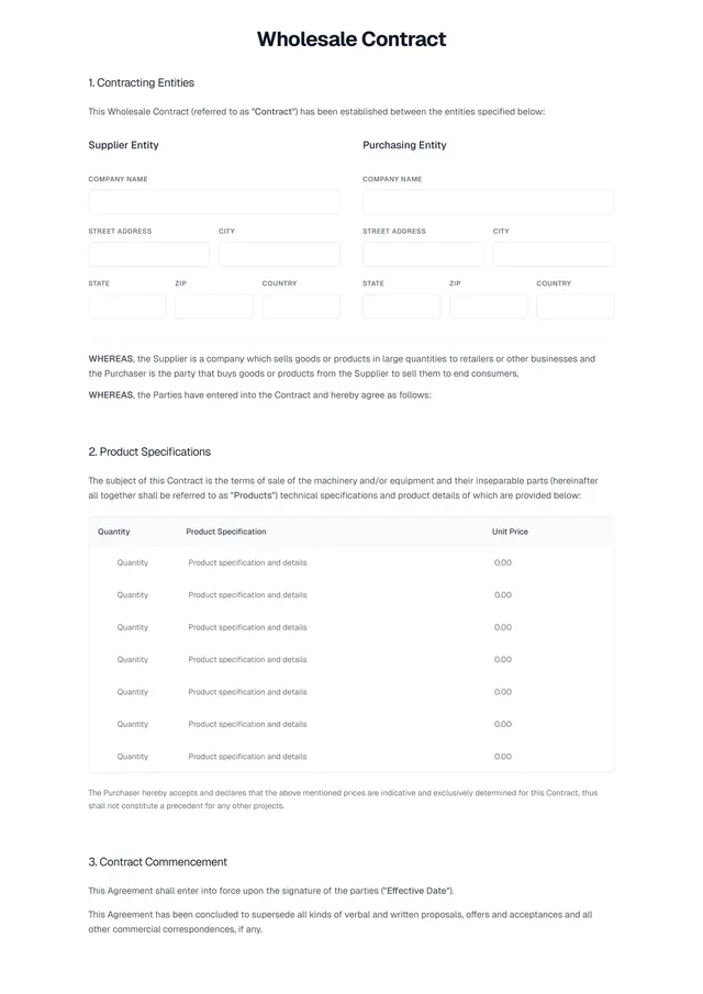 wholesale-contract form