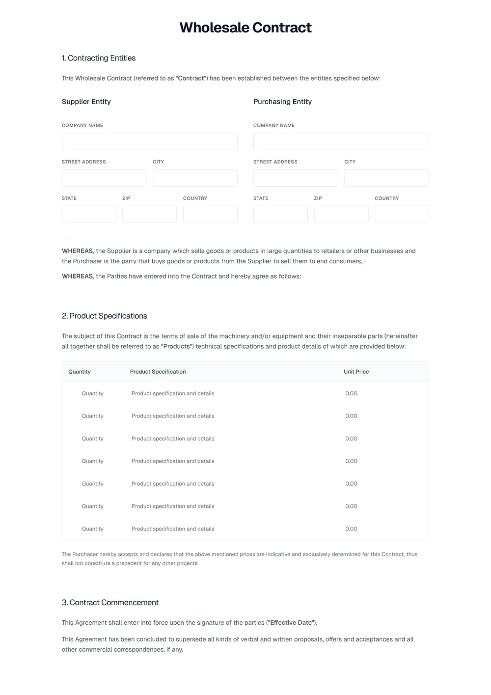 wholesale-contract form