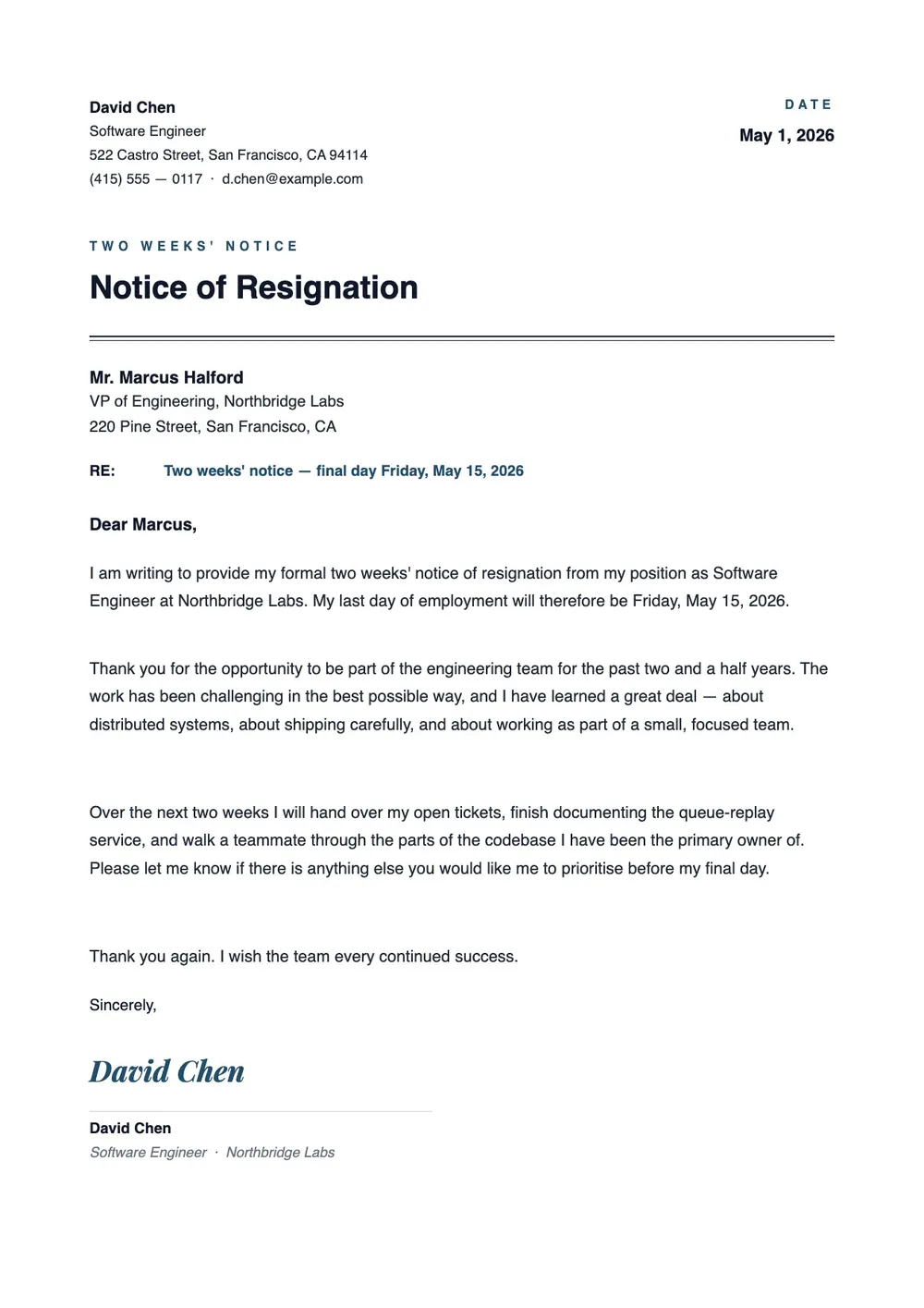 2-week-resignation-letter form