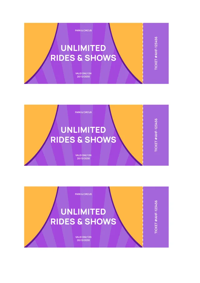 Admit One Ticket Template