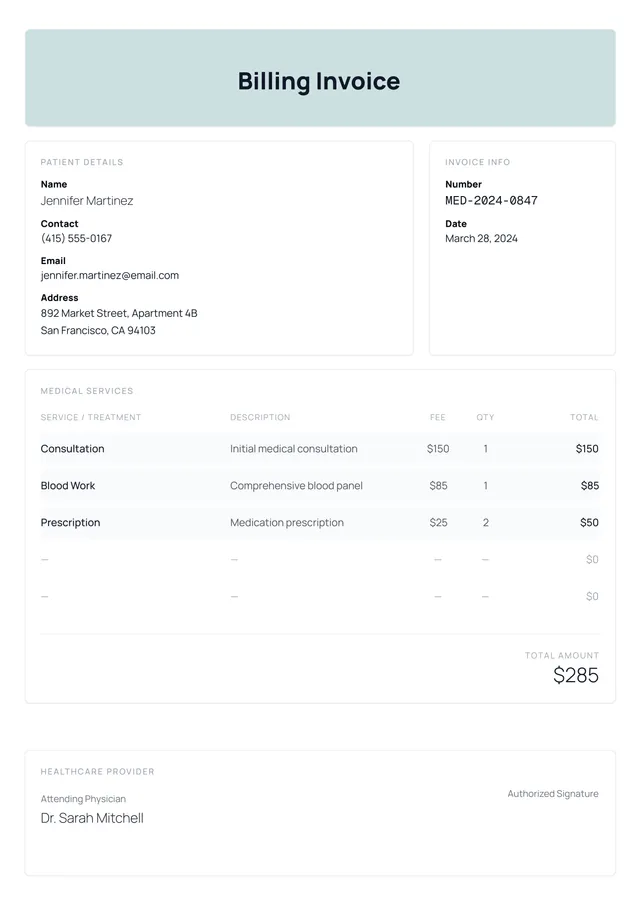 Billing Invoice Template