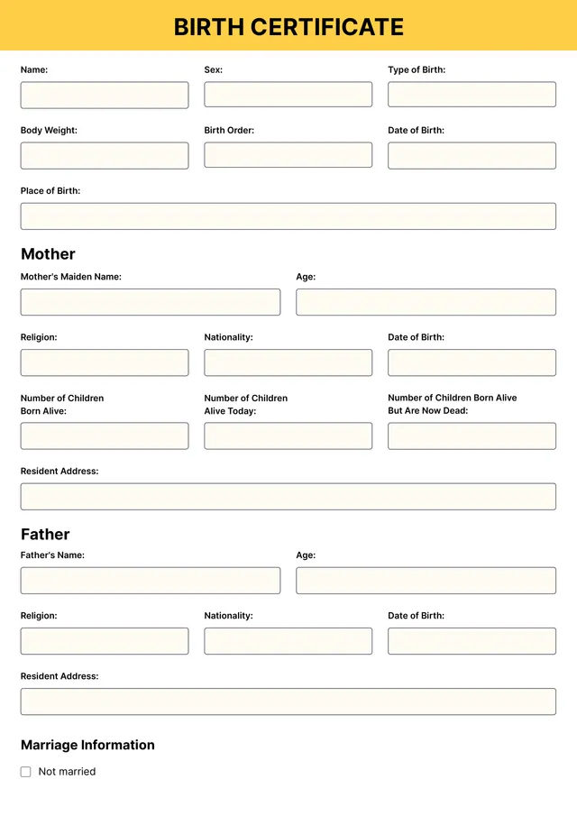 Birth Certificate Template
