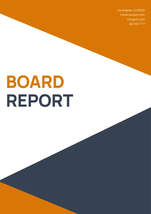 Board Report Template