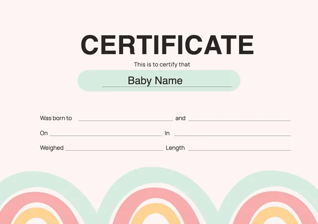 Boho Birth Certificate