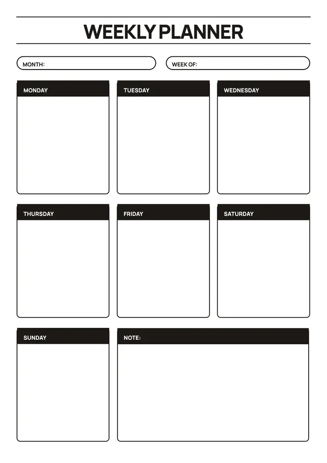 Boxed Weekly Planner
