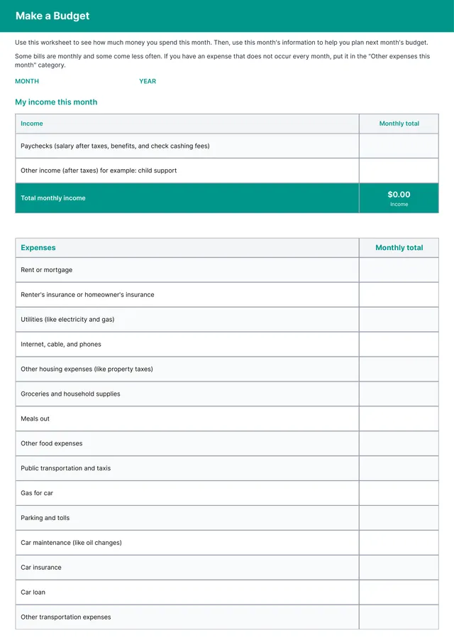 Budget Report Template