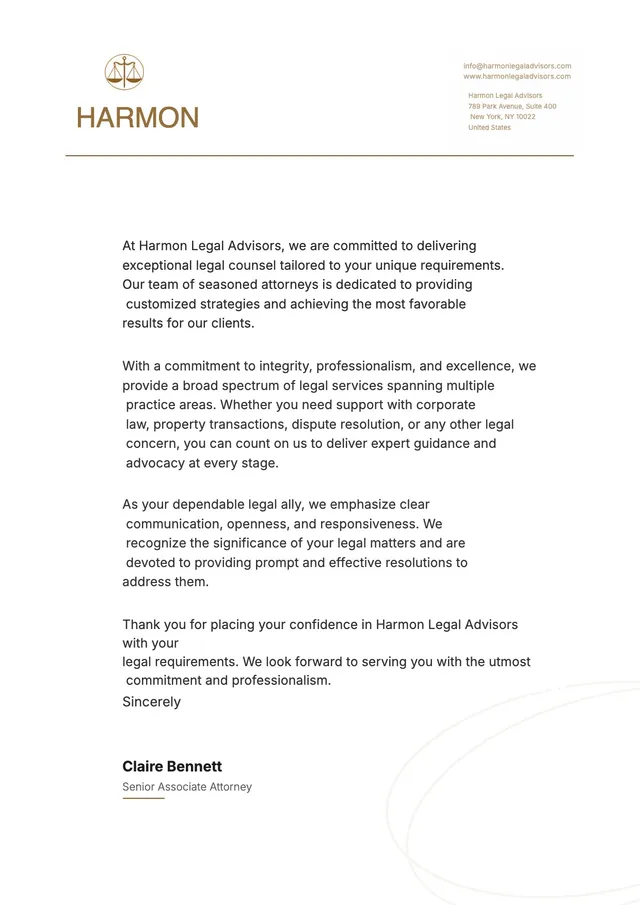 Classic Law Firm Letterhead