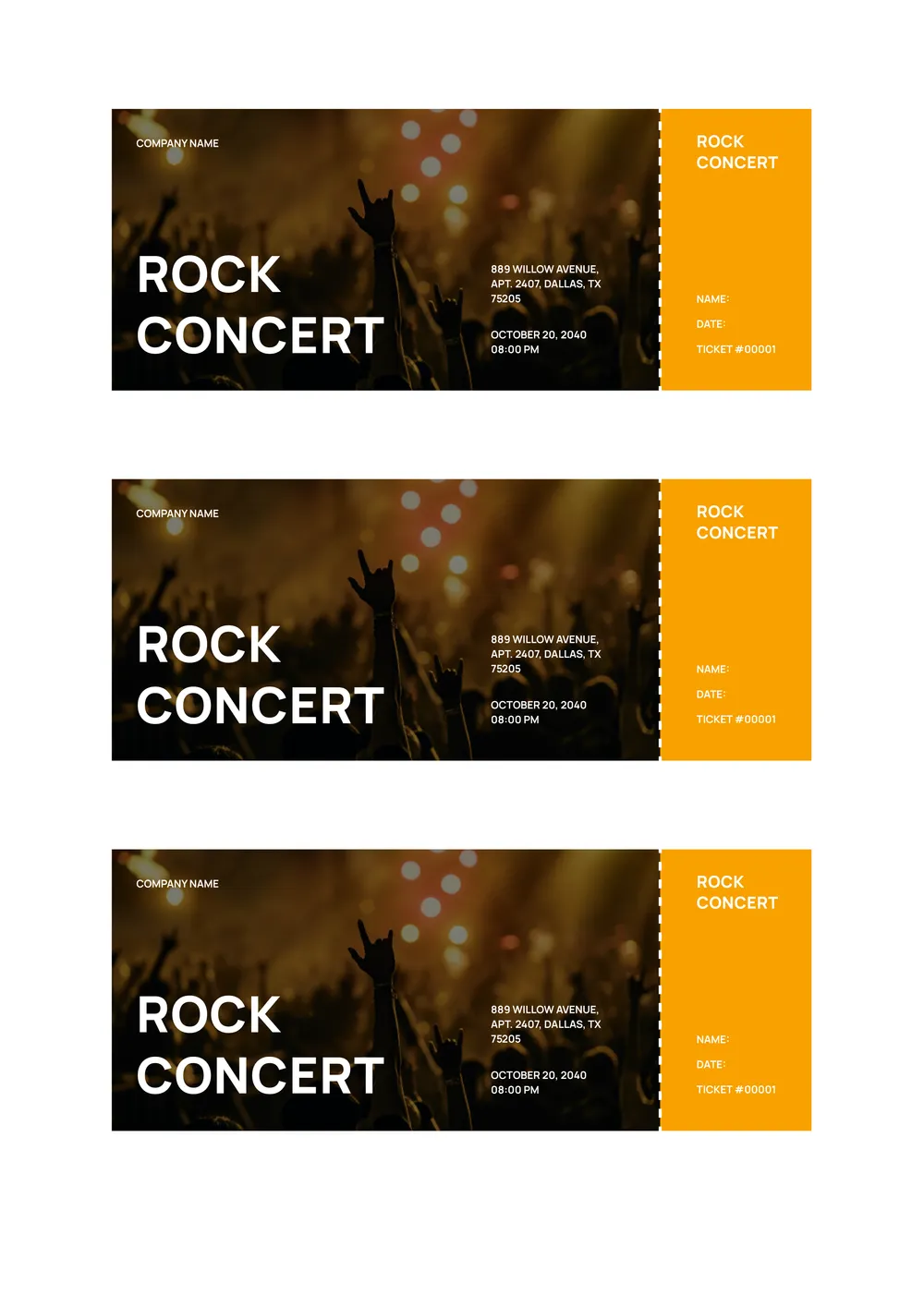concert-ticket form