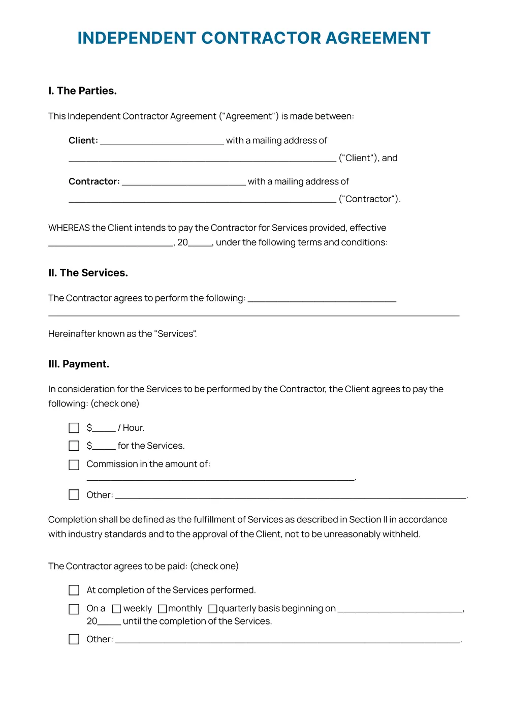 contractor-contract form