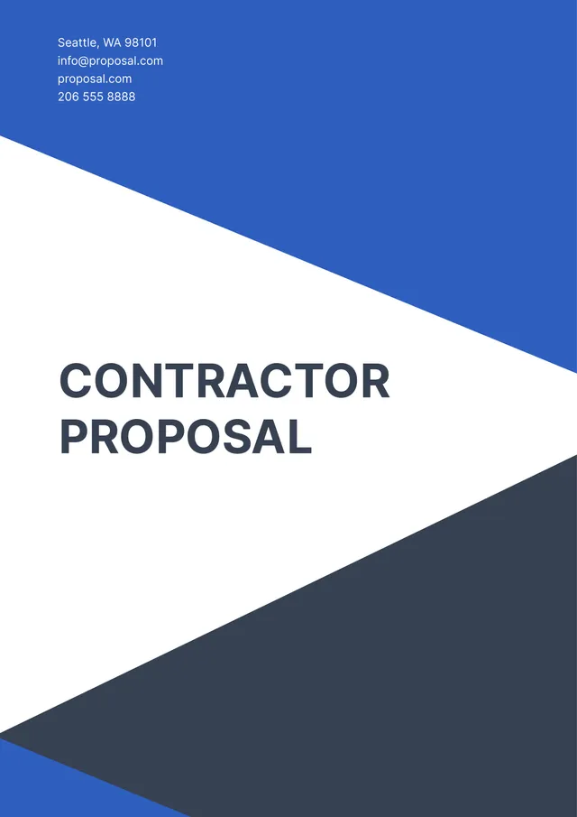 Contractor Proposal Template