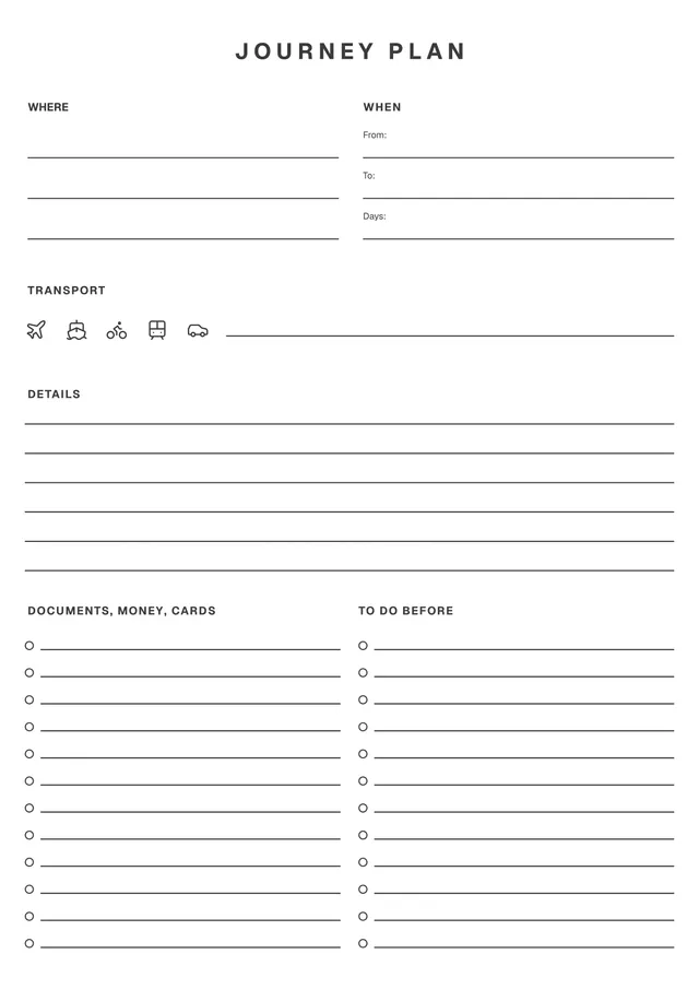 Cute Itinerary Template