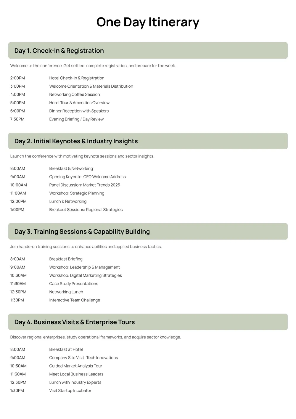 day-itinerary form