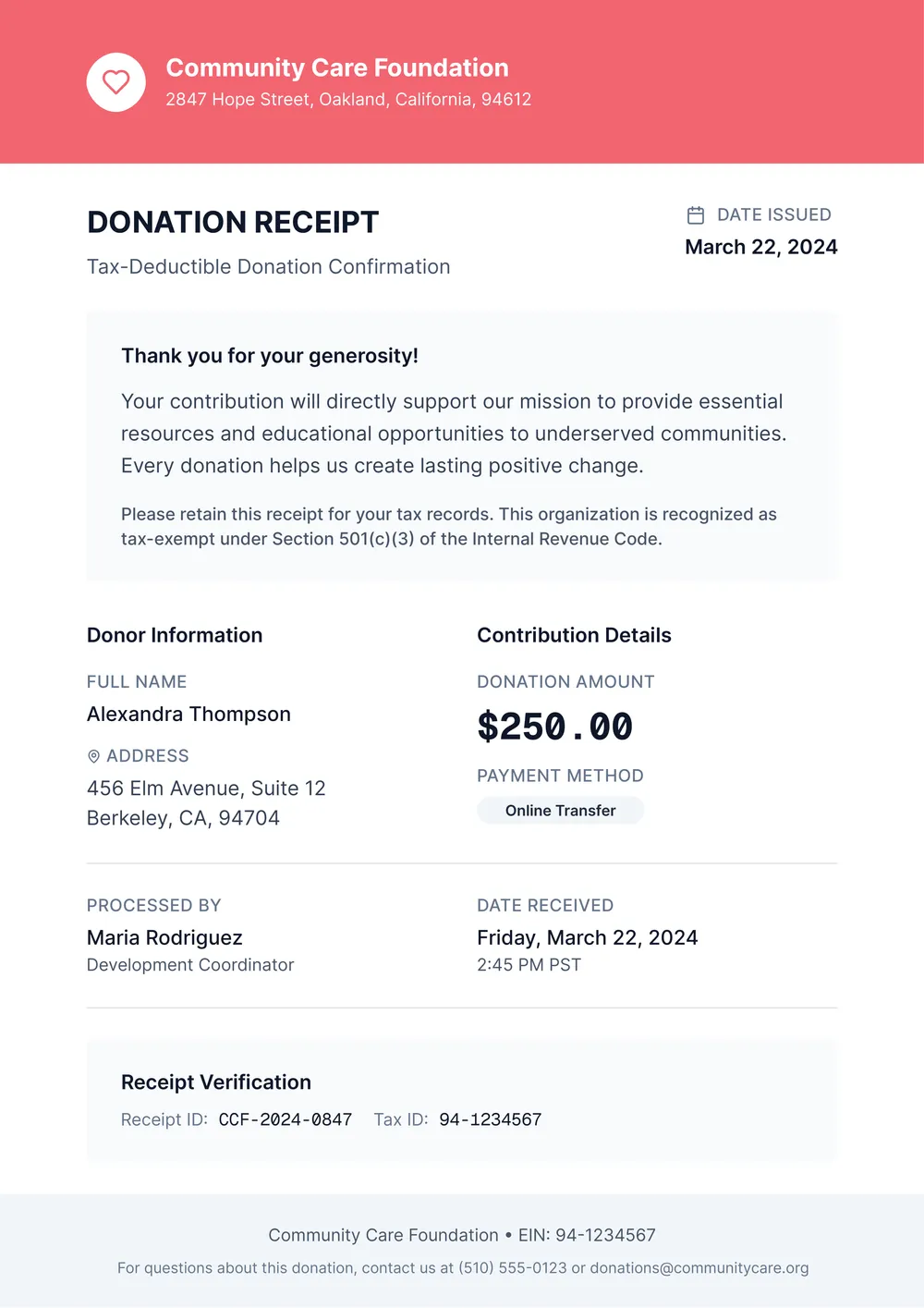 donation-receipt form