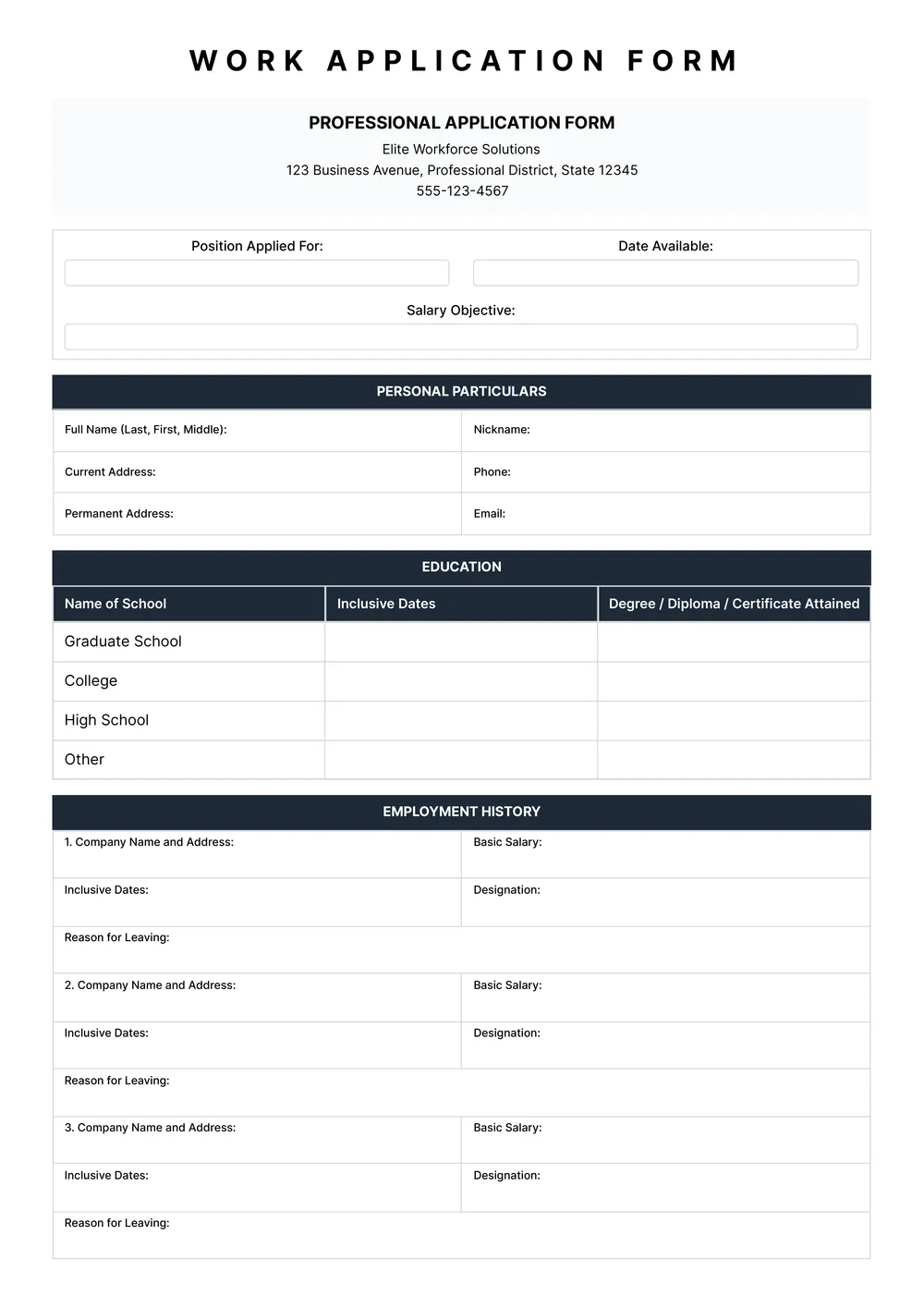 employment-application form