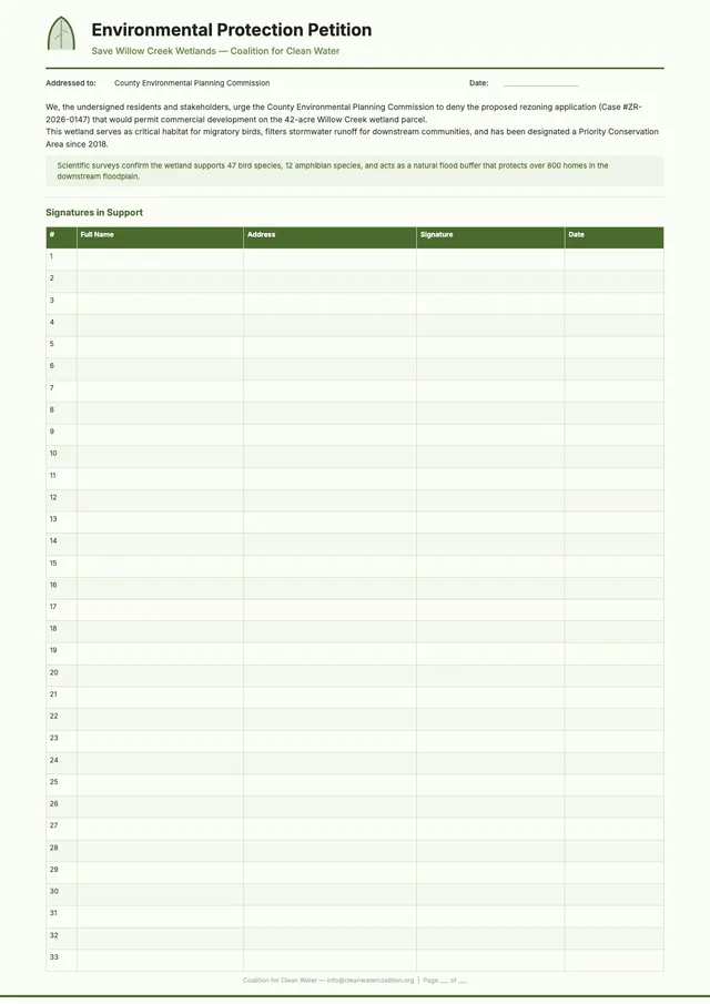Environmental Protection Petition
