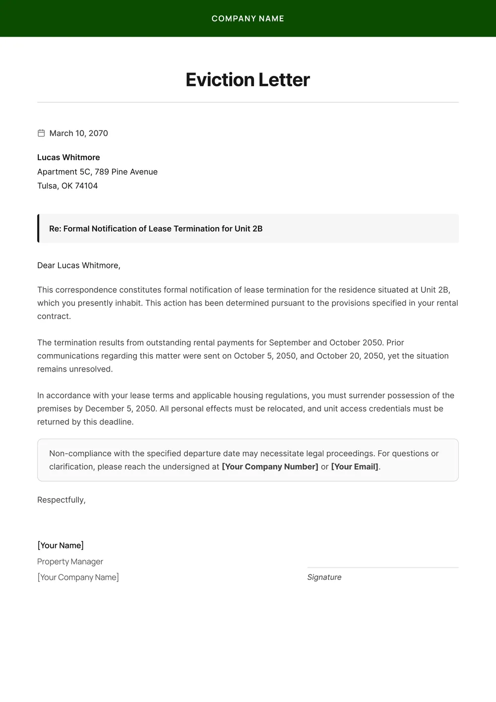 eviction-letter form