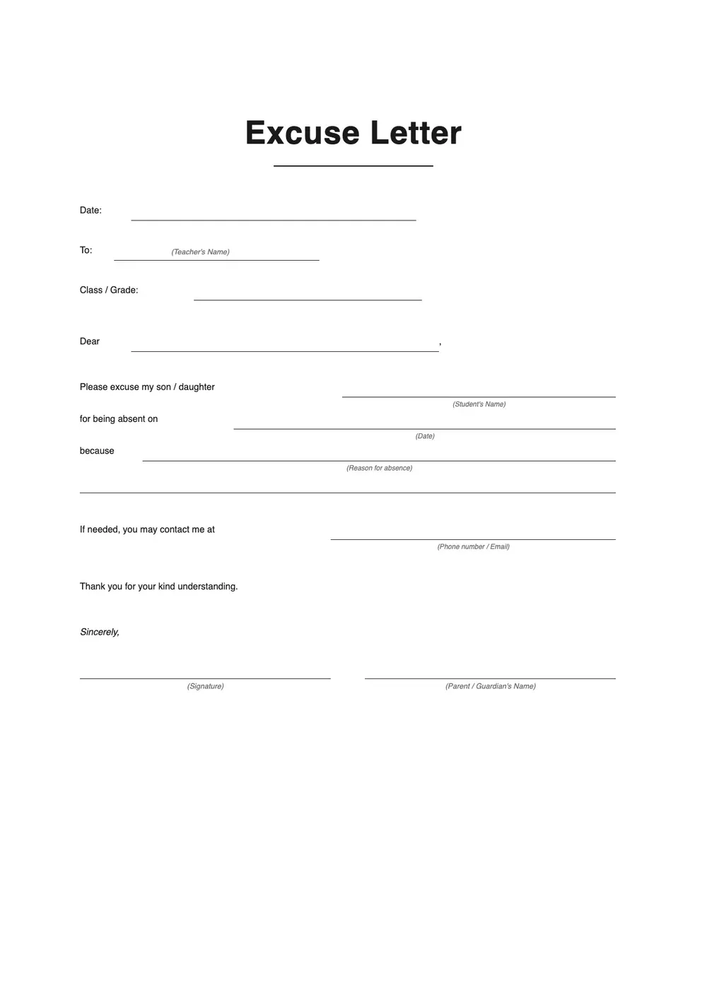 excuse-letter-for-school form