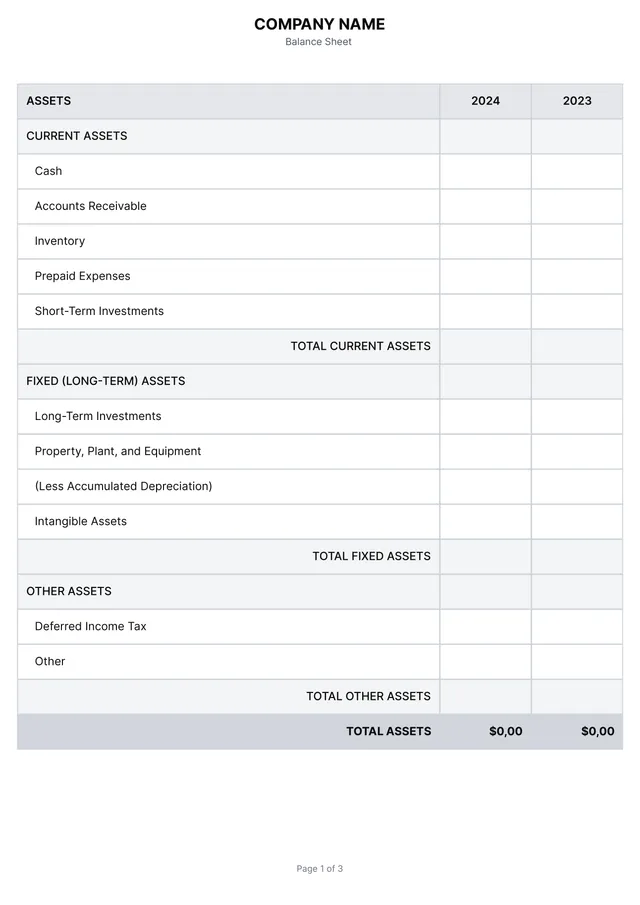 Financial Report Template