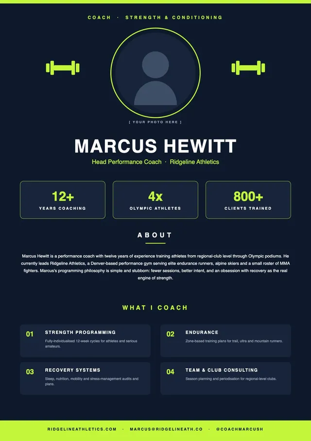 Fitness Coach Bio