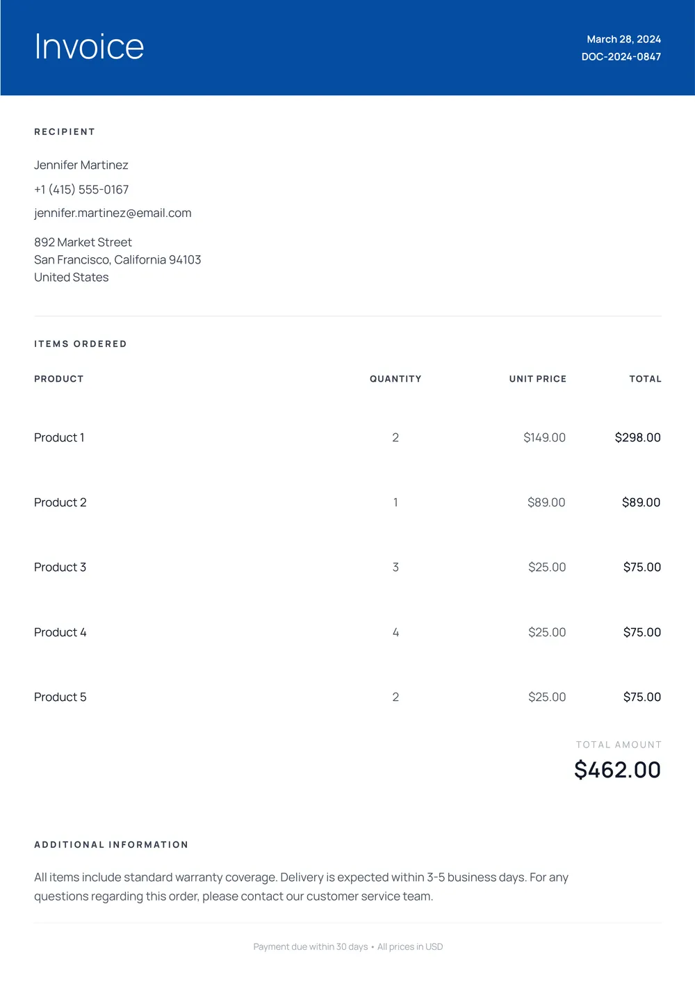 generic-invoice form