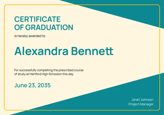 Graduation Certificate Template