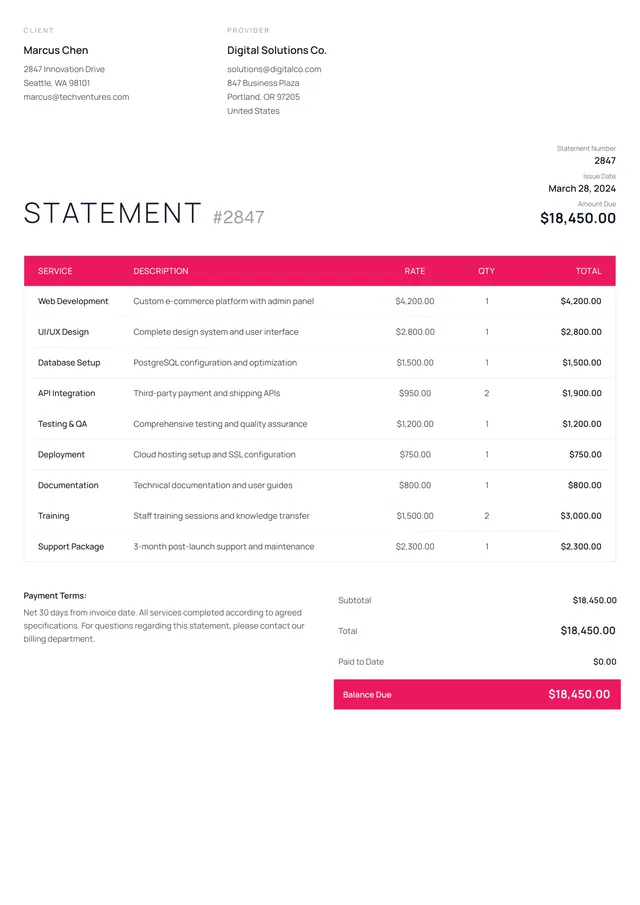 Graphic Design Invoice Template