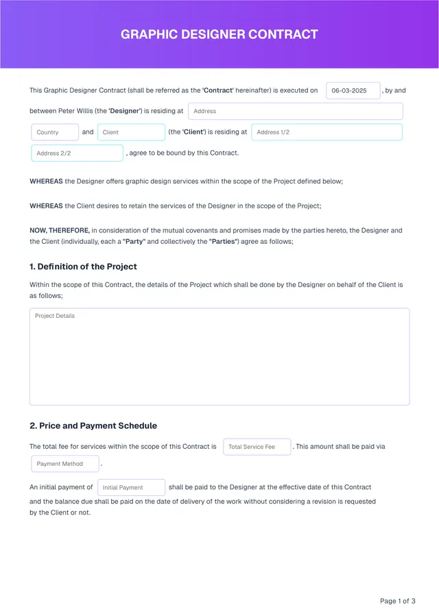 Graphic Designer Contract Template