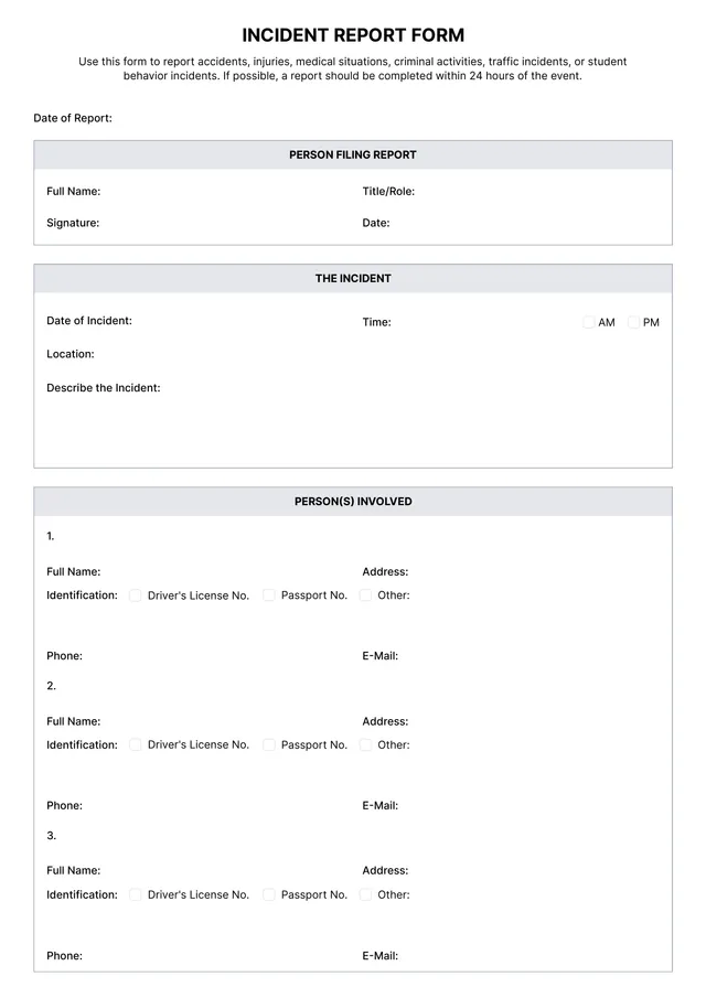 Incident Report Template
