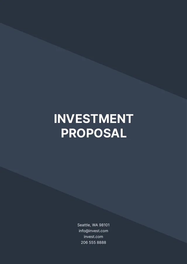 Investment Proposal Template