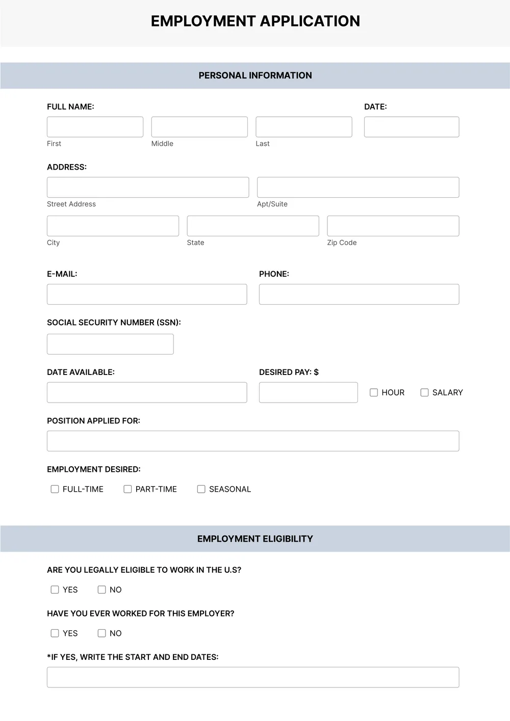 job-application form