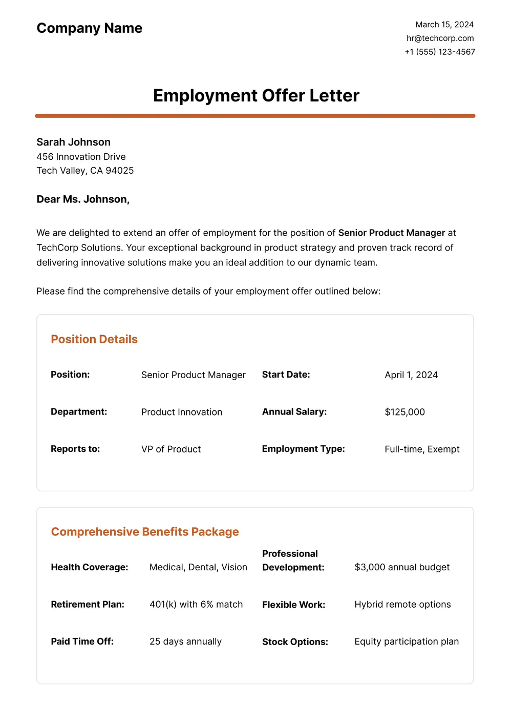 job-offer-letter form