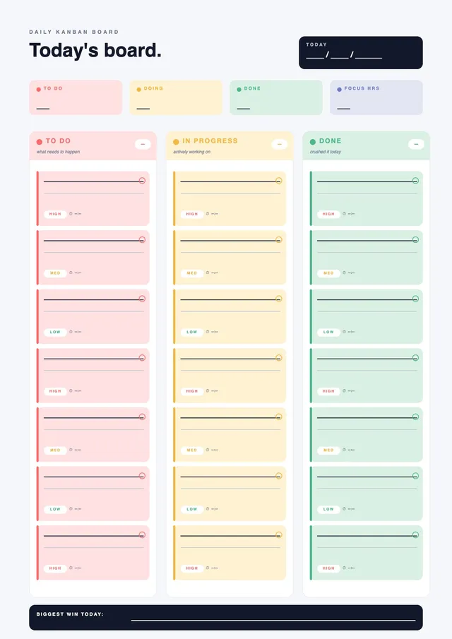 Kanban Daily To Do List