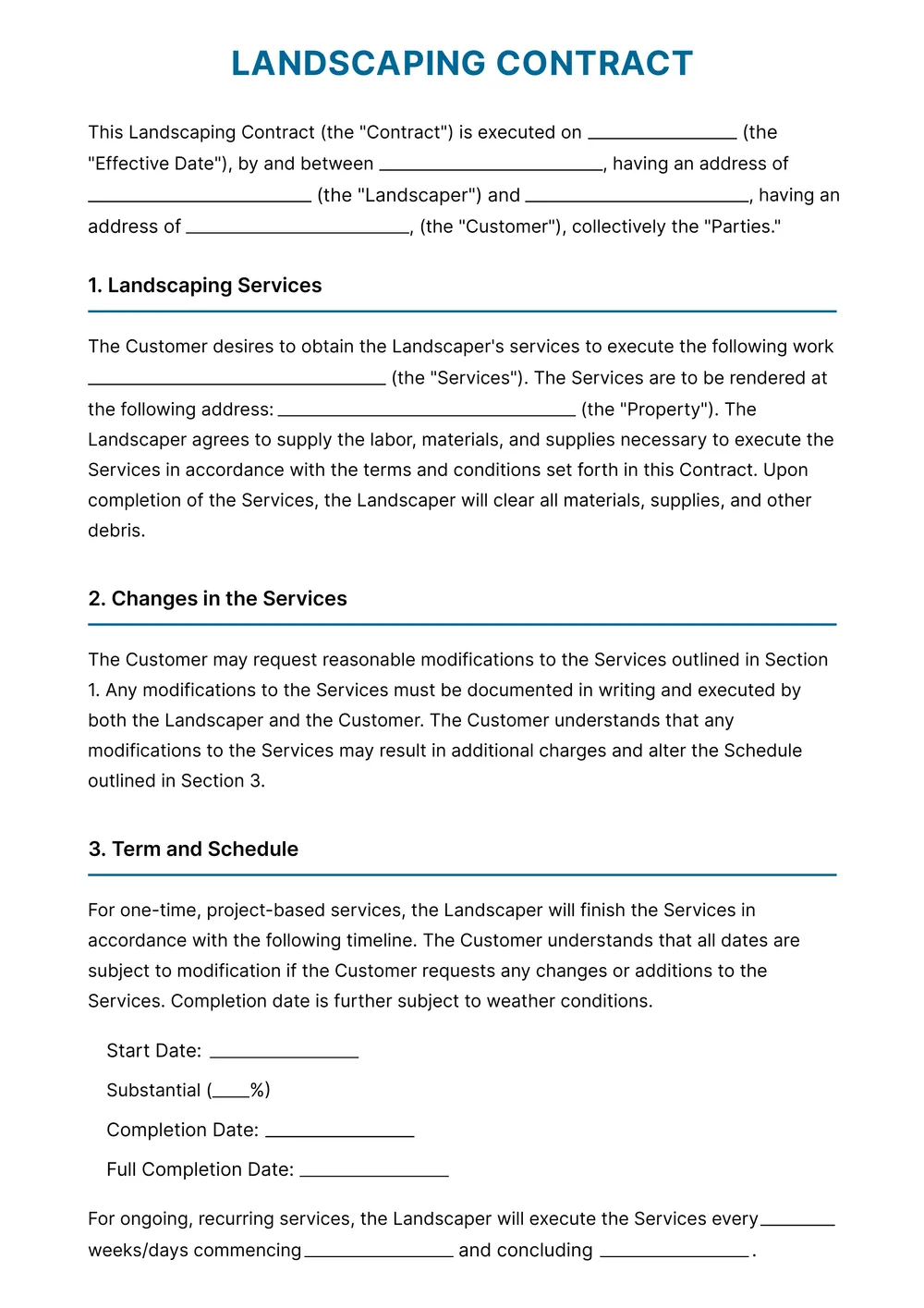 landscaping-contract form