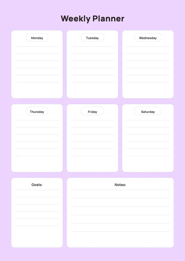 Lavender Weekly Planner