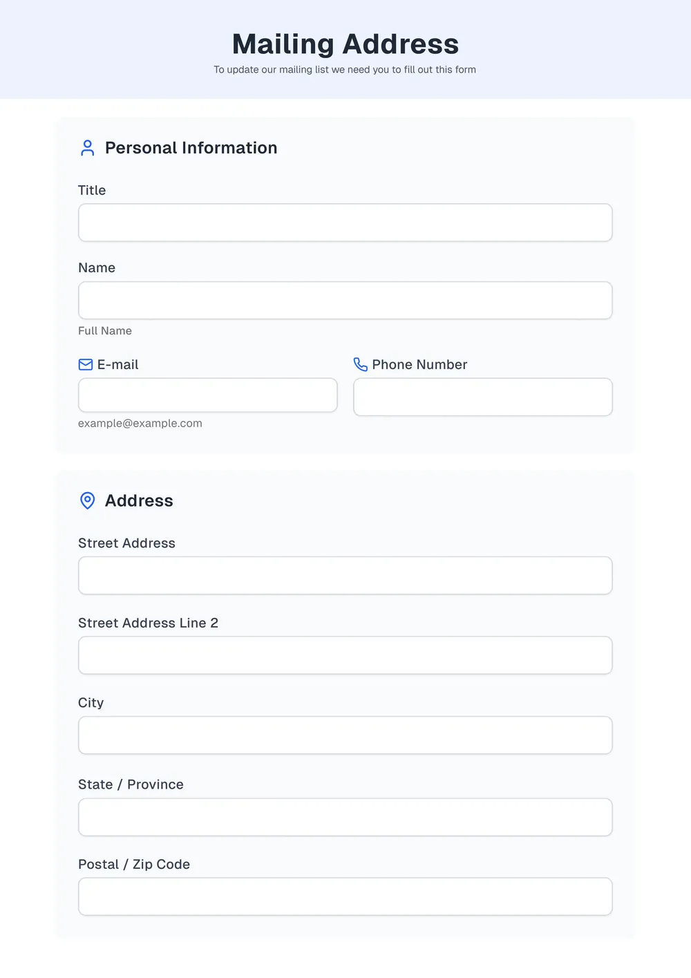 mailing-address form