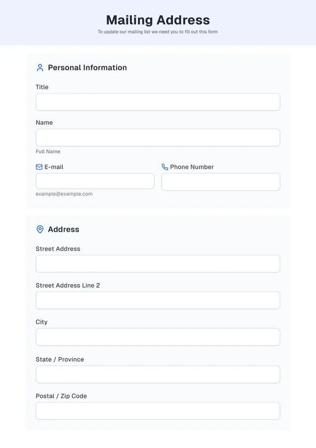 Mailing Address Template