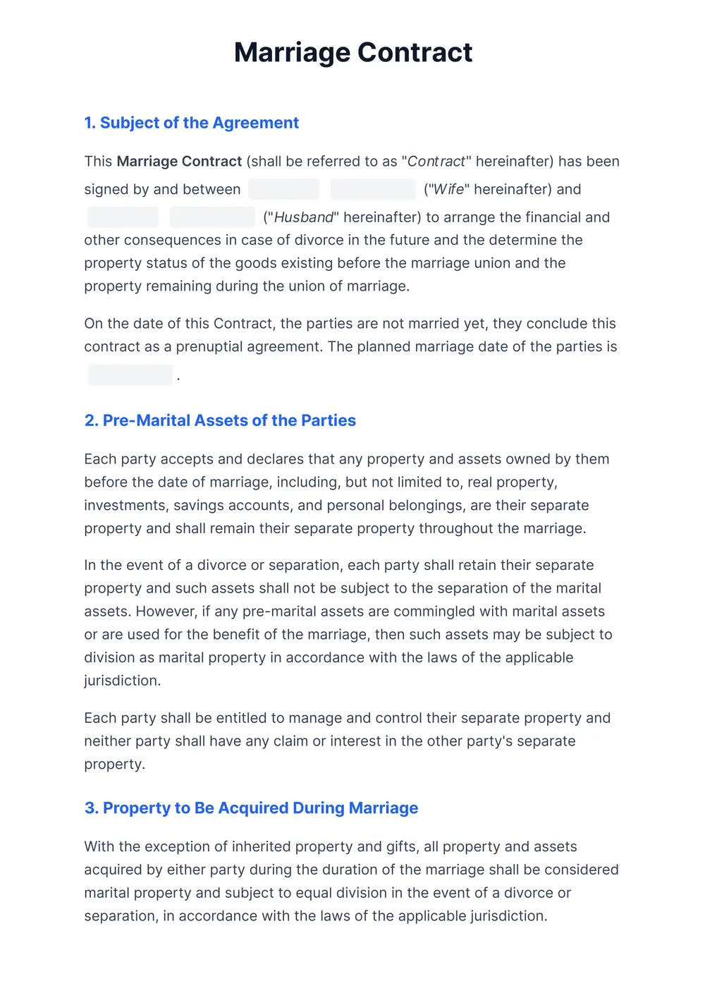 marriage-contract form