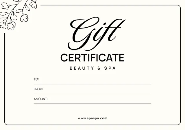 Massage Gift Certificate Template