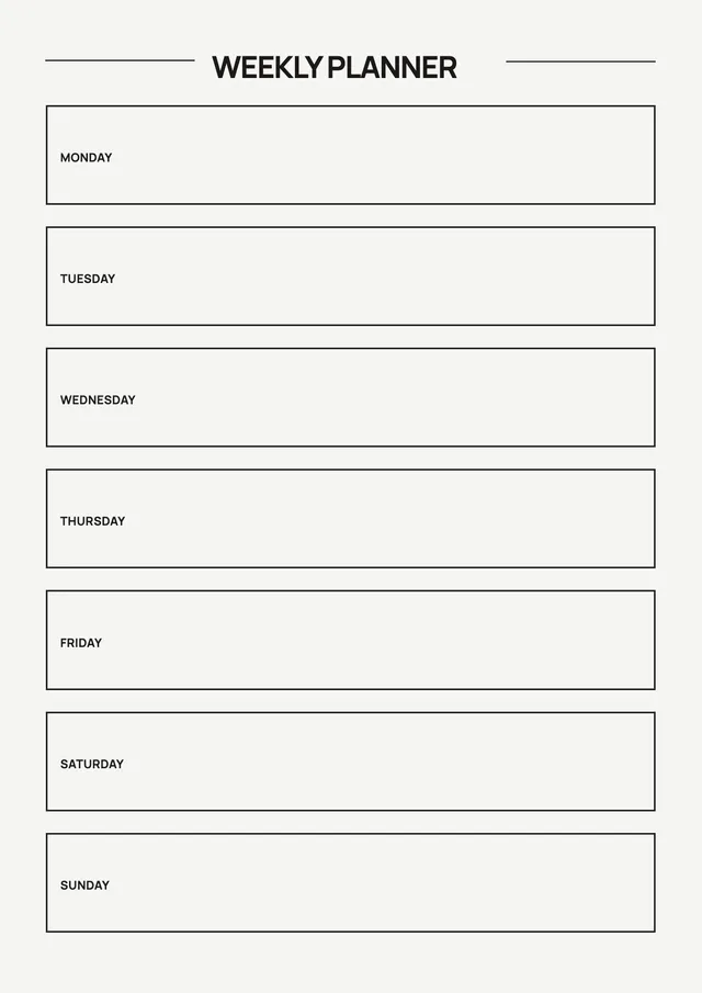 Minimal Weekly Planner