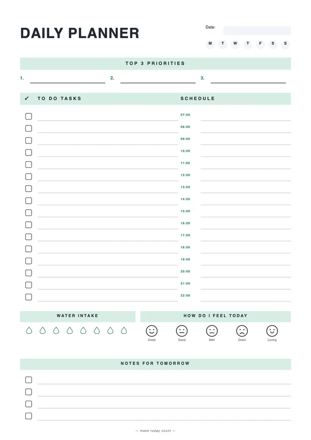 Mint Daily To Do List
