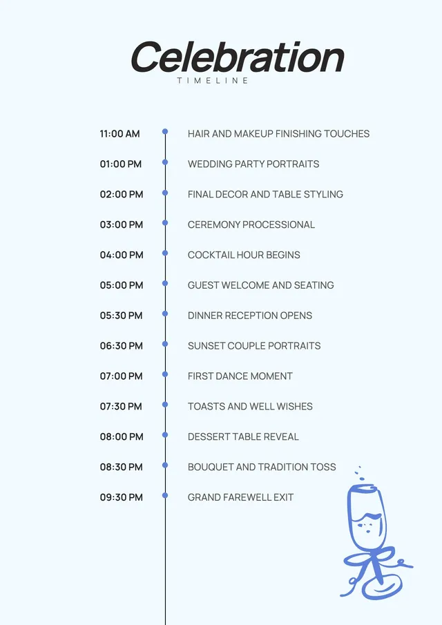 Modern Wedding Day Itinerary