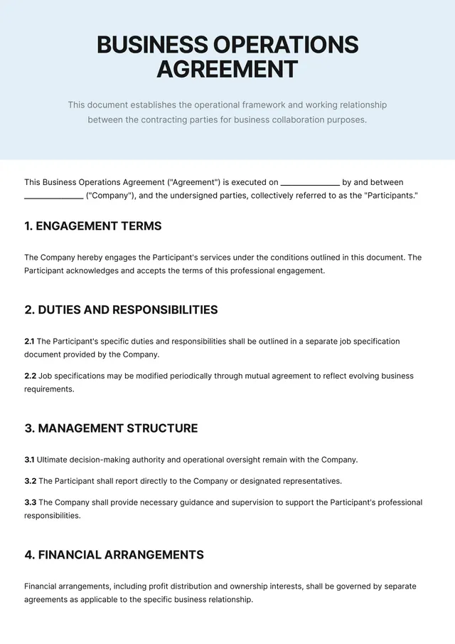 Operating Agreement Template
