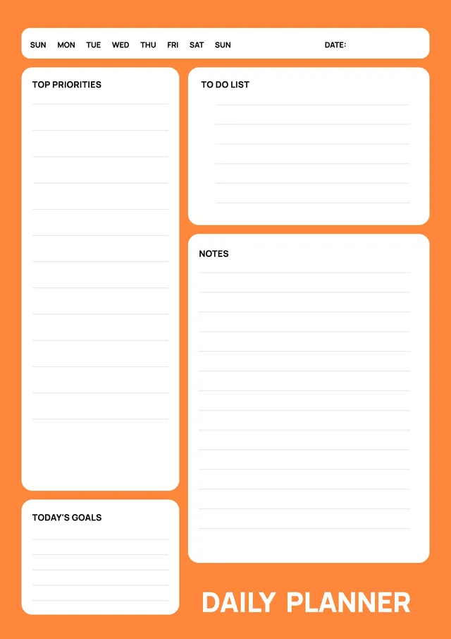 Orange Daily Planner