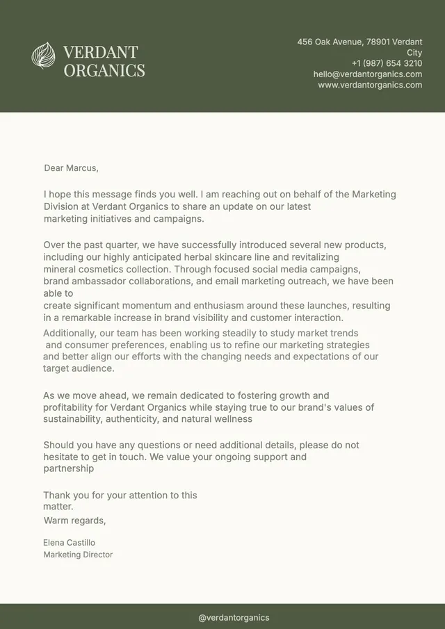 Organic Brand Letterhead