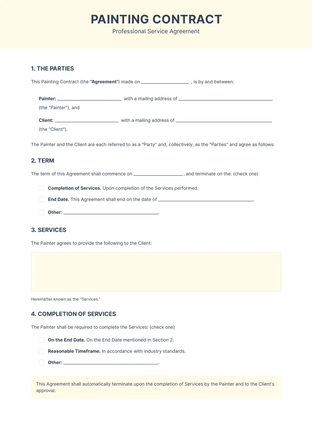 painting-contract form