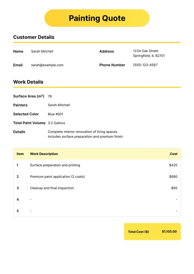 Painting Quote Template