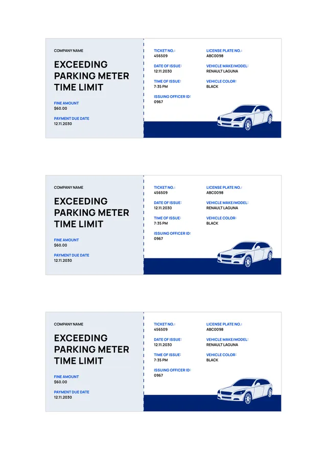 Parking Ticket Template